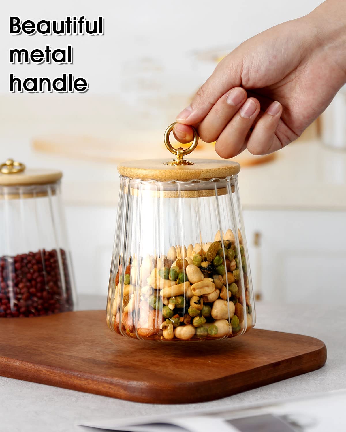 Amazon｜NUTRIUPS ガラス製コーヒーナッツキャニスター 22液量オンス